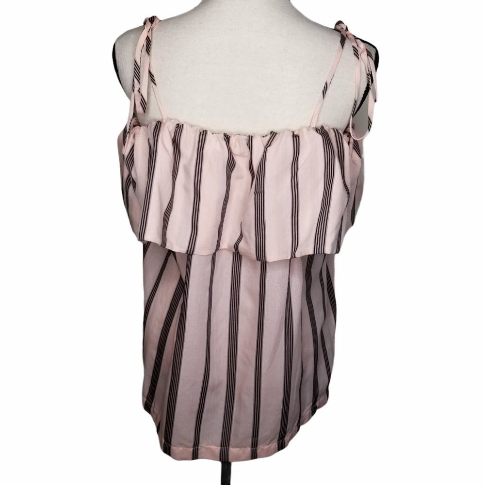 LOFT Striped Orchid Off The Shoulder Pink Blush Bl - Picture 3 of 4